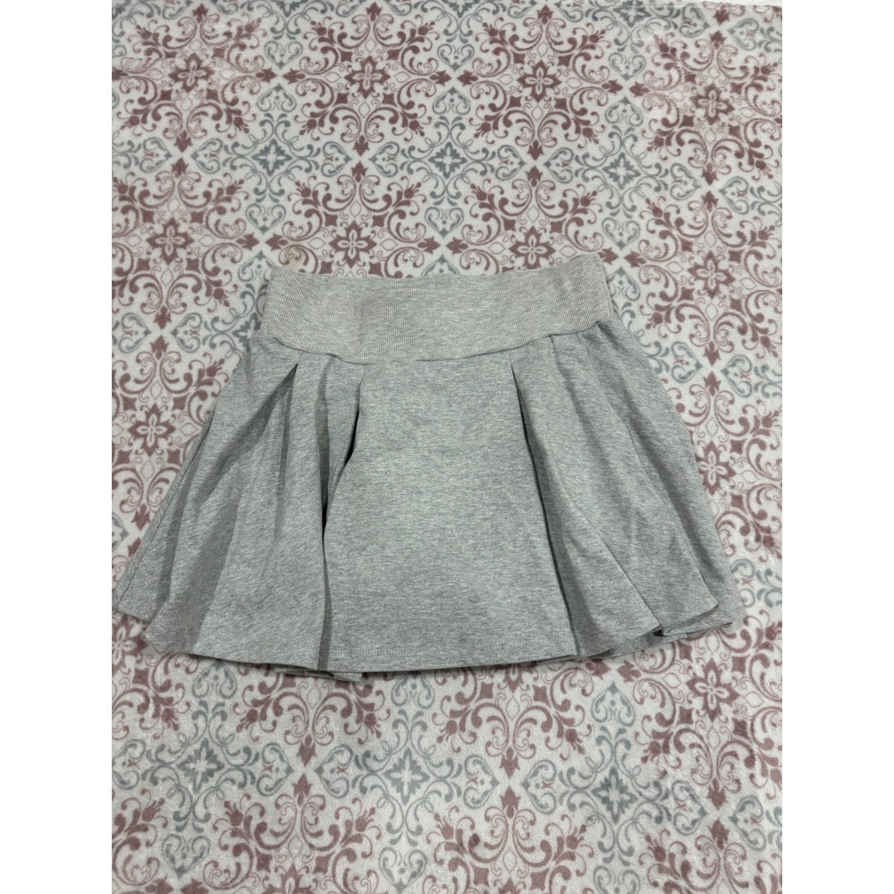 Wild Fable Heather Gray Pleated Skort Mini Skirt with Built-in Shorts Womens M